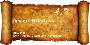 Aponyi Nikolett névjegykártya