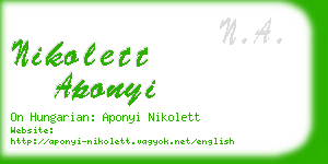 nikolett aponyi business card